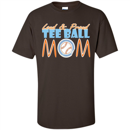 Softball Mommy T-shirt Loud And Proud Dark Chocolate