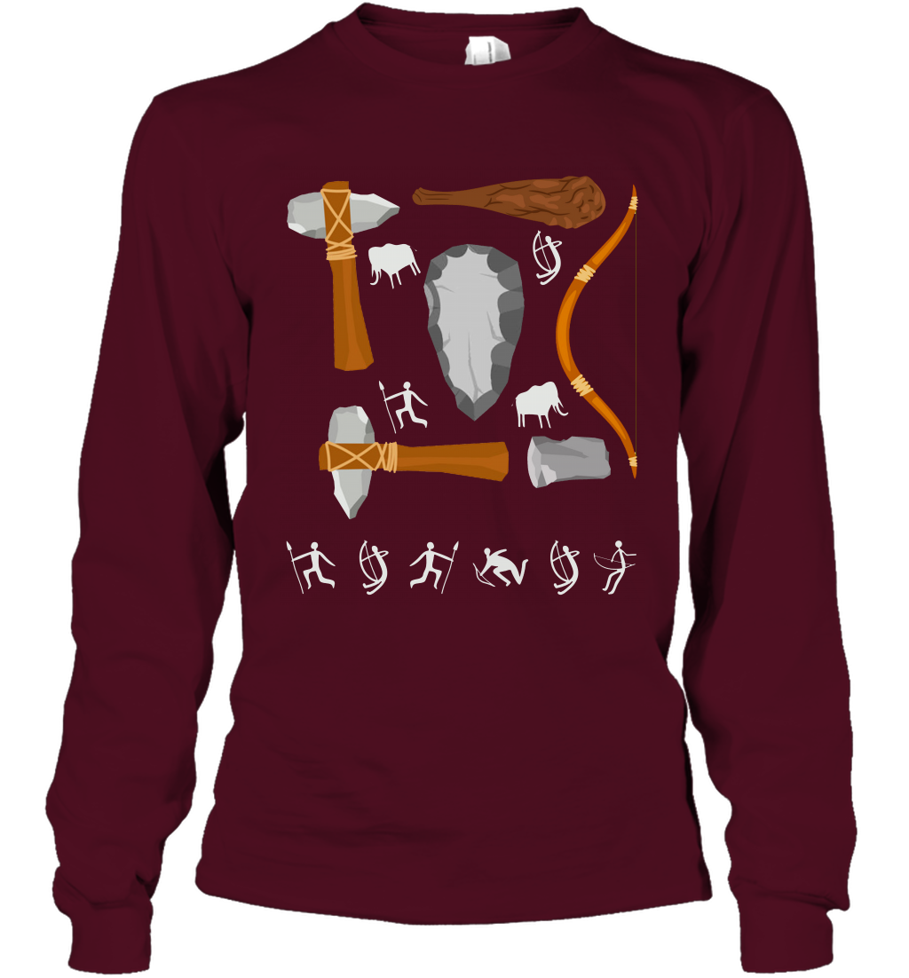 Bow And Arrows Hammer And Stone Shirt Long Sleeve T-Shirt Long Sleeve T-Shirt Maroon