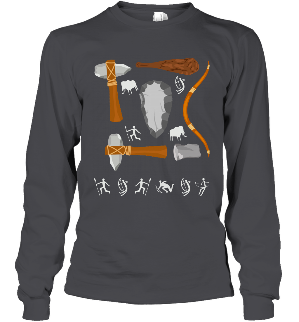 Bow And Arrows Hammer And Stone Shirt Long Sleeve T-Shirt Long Sleeve T-Shirt Dark Heather
