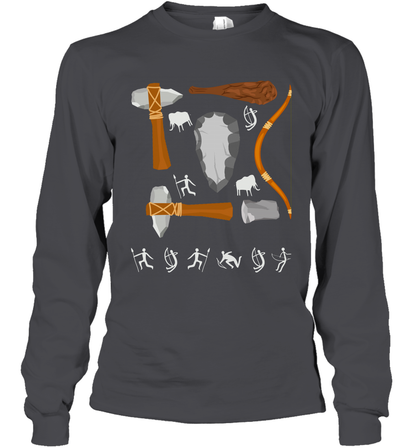 Bow And Arrows Hammer And Stone Shirt Long Sleeve T-Shirt Long Sleeve T-Shirt Dark Heather