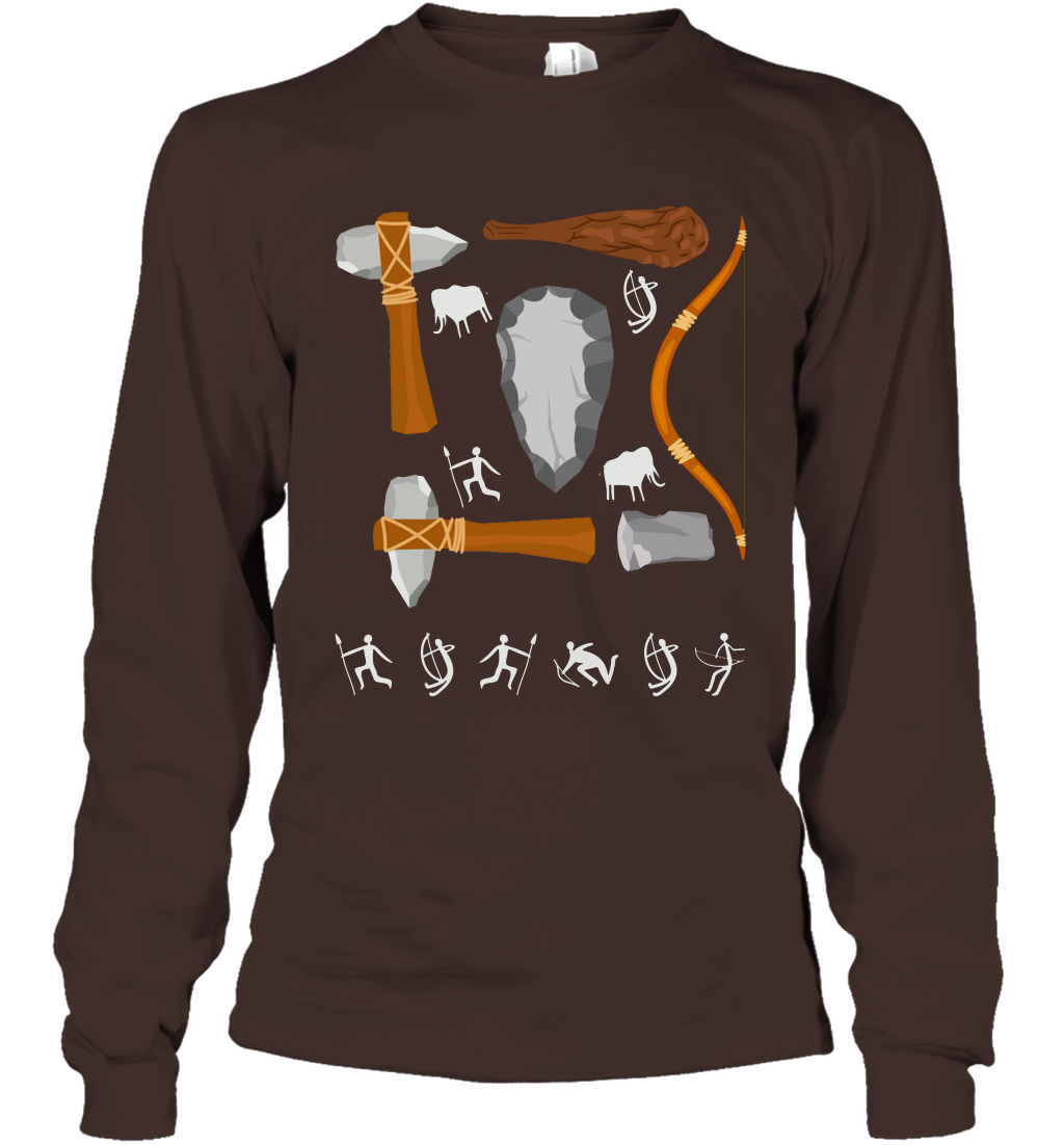 Bow And Arrows Hammer And Stone Shirt Long Sleeve T-Shirt Long Sleeve T-Shirt Dark Chocolate