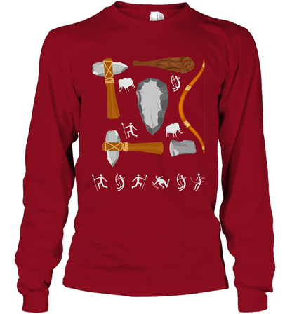 Bow And Arrows Hammer And Stone Shirt Long Sleeve T-Shirt Long Sleeve T-Shirt Cardinal Red