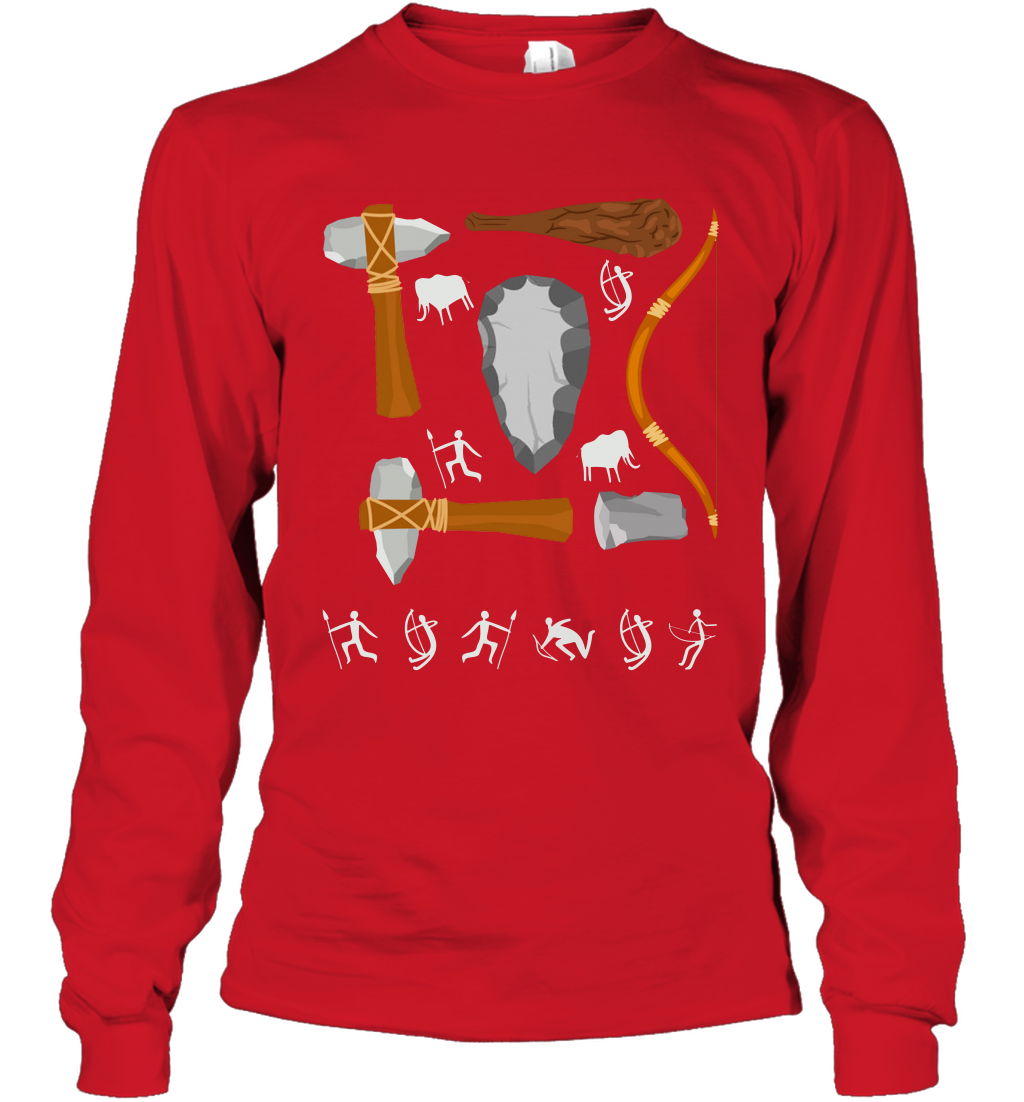Bow And Arrows Hammer And Stone Shirt Long Sleeve T-Shirt Long Sleeve T-Shirt Red