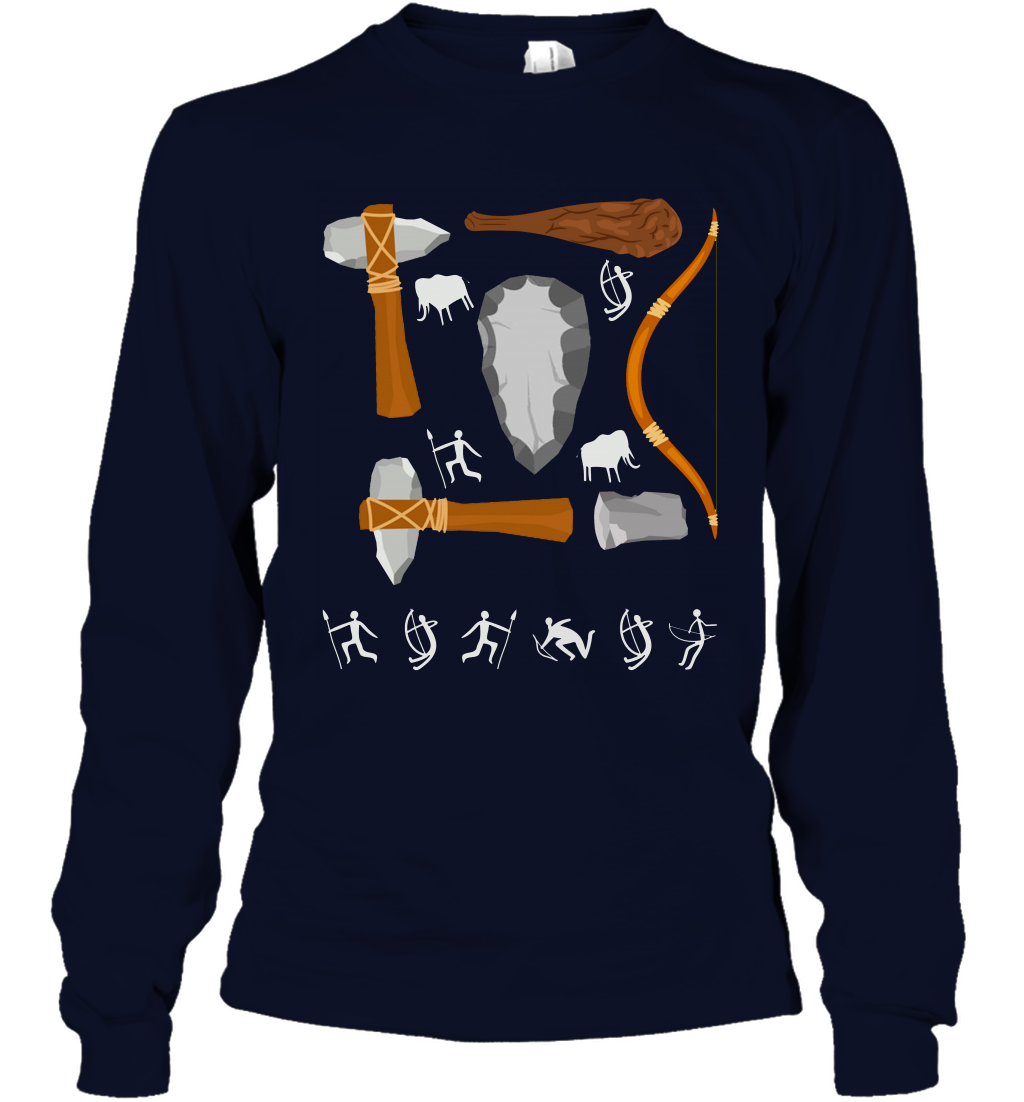 Bow And Arrows Hammer And Stone Shirt Long Sleeve T-Shirt Long Sleeve T-Shirt Navy