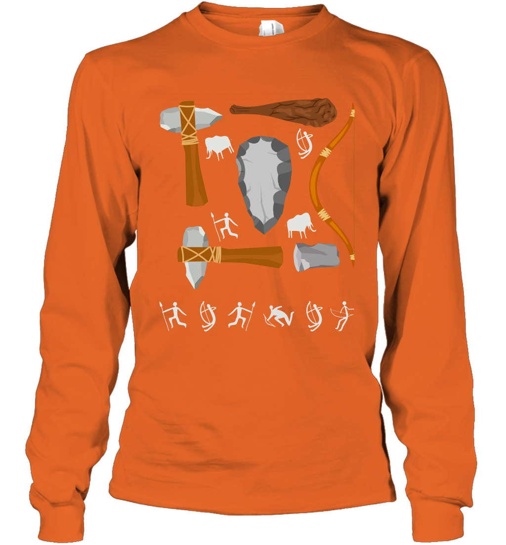Bow And Arrows Hammer And Stone Shirt Long Sleeve T-Shirt Long Sleeve T-Shirt Orange