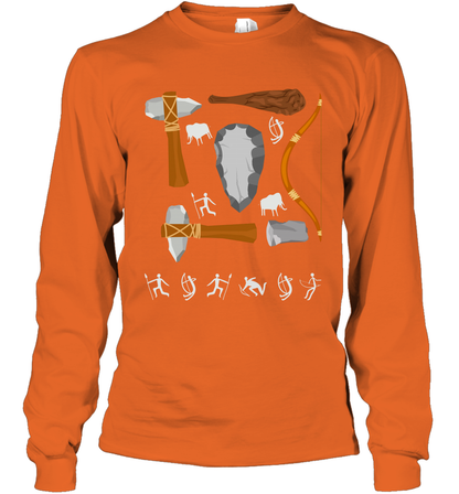 Bow And Arrows Hammer And Stone Shirt Long Sleeve T-Shirt Long Sleeve T-Shirt Orange