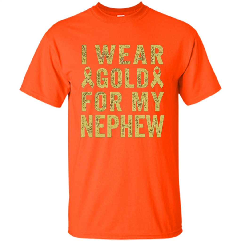 I Wear Gold For My Nephew T-shirt Orange