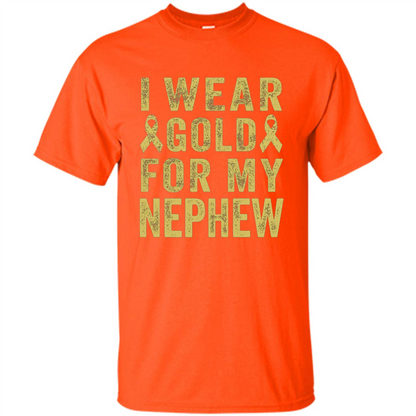 I Wear Gold For My Nephew T-shirt Orange