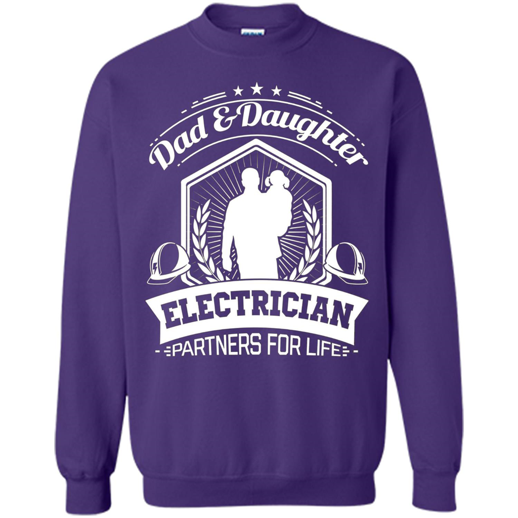 Dad And Daughter Electrician Partners For Life T-shirt Purple