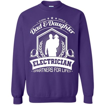 Dad And Daughter Electrician Partners For Life T-shirt Purple
