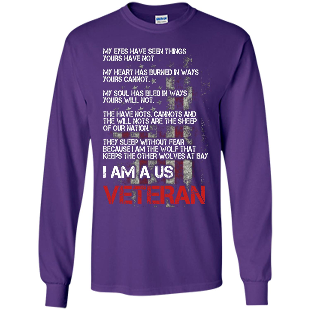 Military T-shirt I Am A Us Veteran T-shirt Purple