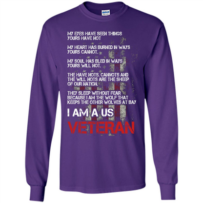 Military T-shirt I Am A Us Veteran T-shirt Purple