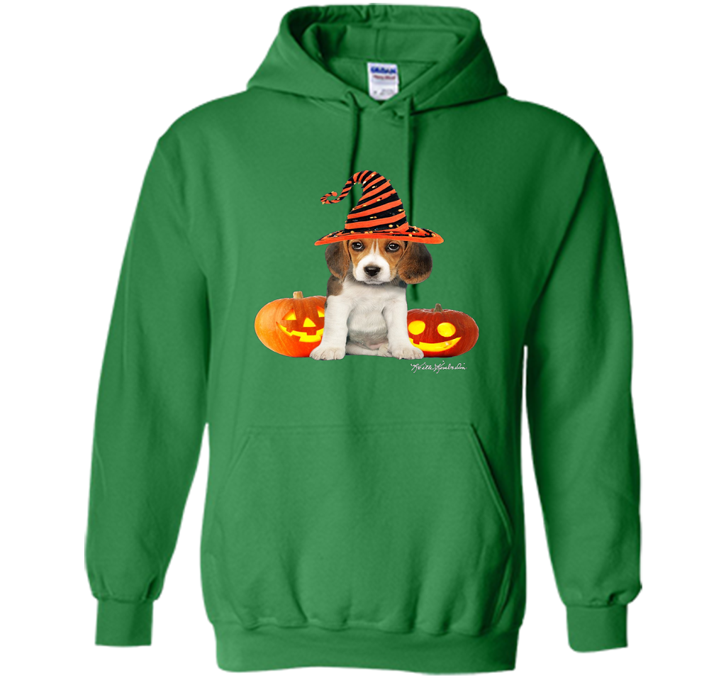 Cute Halloween Beagle Puppy Pumpkins T-shirt Irish Green