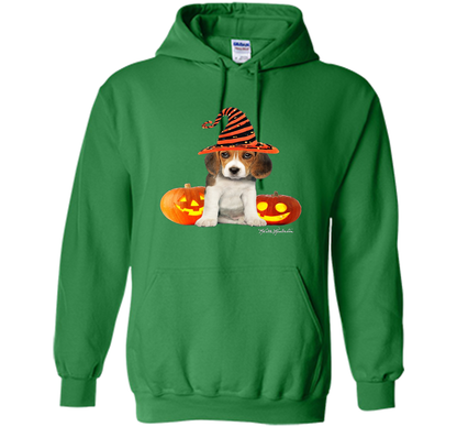 Cute Halloween Beagle Puppy Pumpkins T-shirt Irish Green