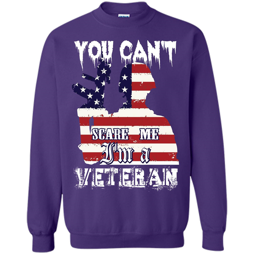 Military T-shirt You Can't Scare Me I'm A Veteran Purple