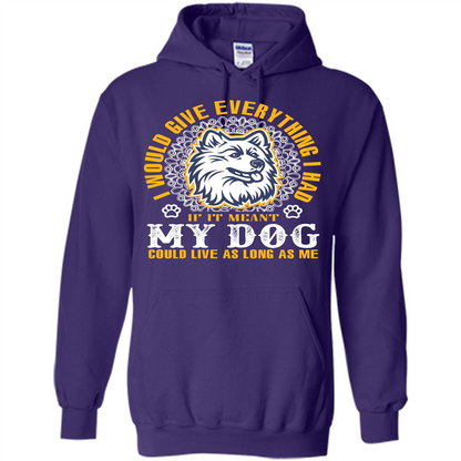 Dog T-shirt My Dog Could Live As Long As Me T-shirt Purple