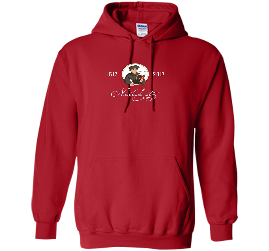 Theologian T-shirt Nailed It Martin Luther 500th Reformation T-shirt Red