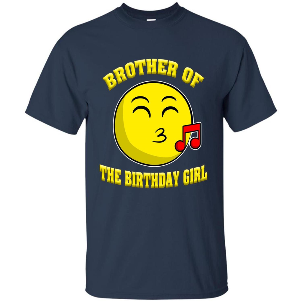 Brother Of The Birthday Girl Emoji T-shirt Navy