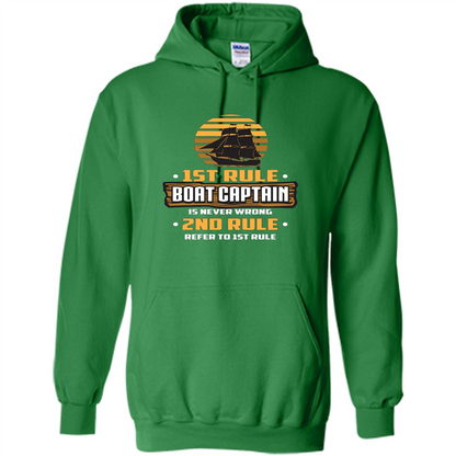 Funny Boat Captain Rules T-shirt Boat Captain Is Never Wrong Irish Green