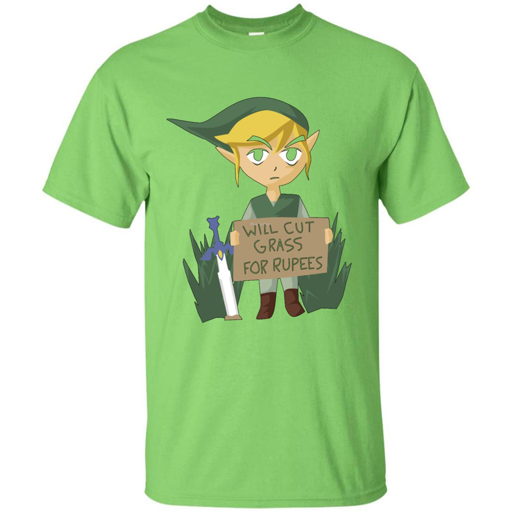 Video Games T-shirt Will Cut Grass For Rupees T-shirt Lime