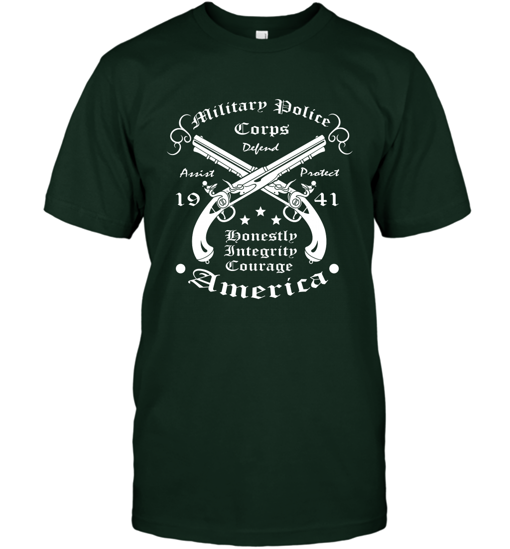 Military Police America Shirt T-Shirt T-Shirt Forest Green