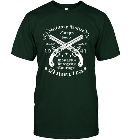 Military Police America Shirt T-Shirt T-Shirt Forest Green