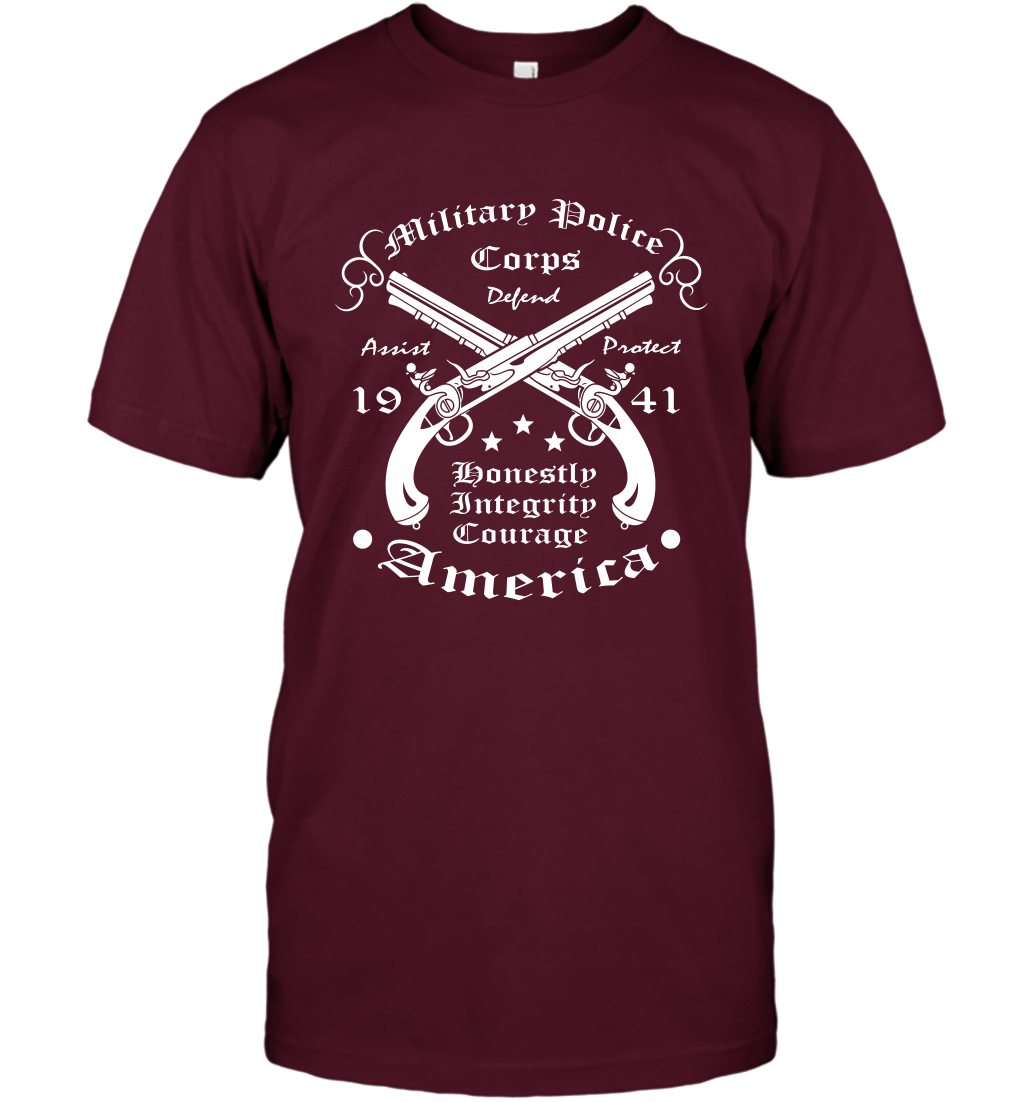 Military Police America Shirt T-Shirt T-Shirt Maroon