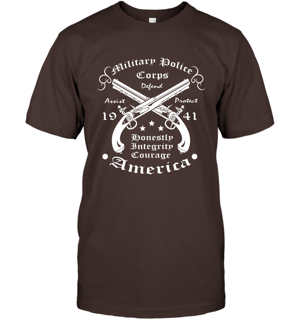 Military Police America Shirt T-Shirt T-Shirt Dark Chocolate
