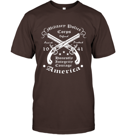Military Police America Shirt T-Shirt T-Shirt Dark Chocolate