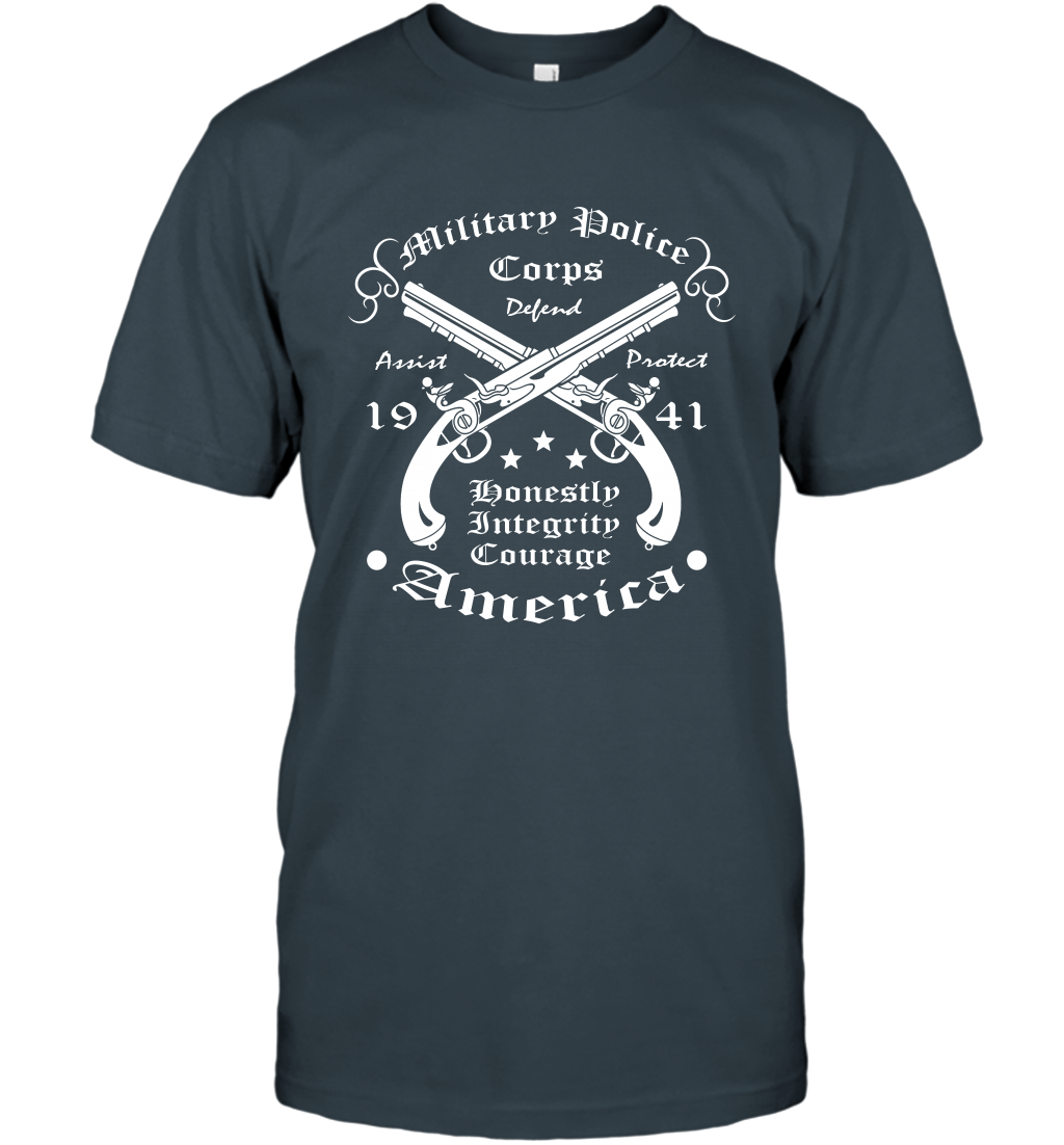 Military Police America Shirt T-Shirt T-Shirt Charcoal