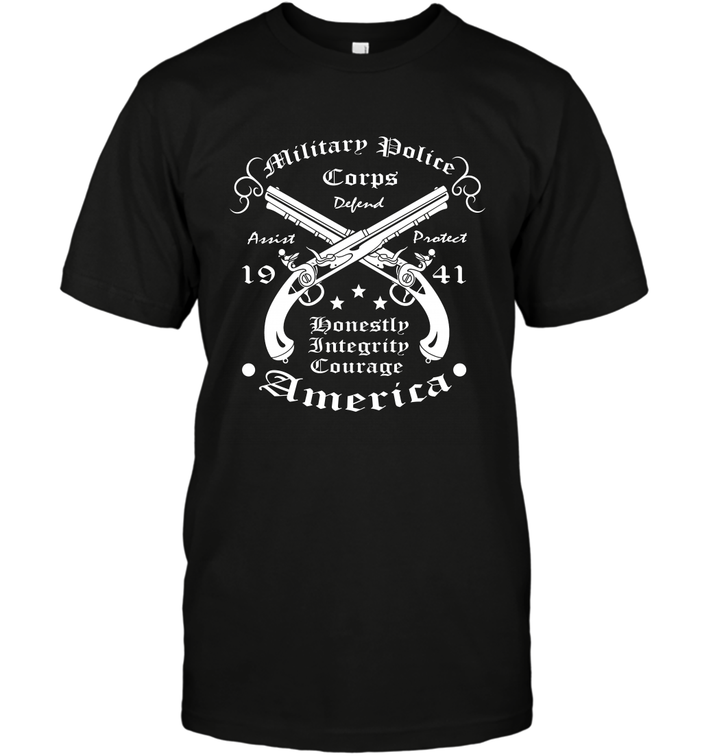 Military Police America Shirt T-Shirt T-Shirt Black