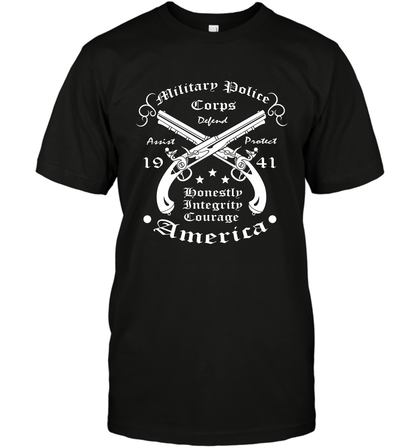 Military Police America Shirt T-Shirt T-Shirt Black