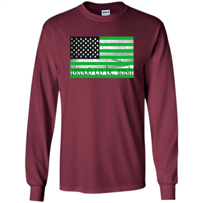 Proud To Be Irish T-shirt USA Flag Patriot Maroon