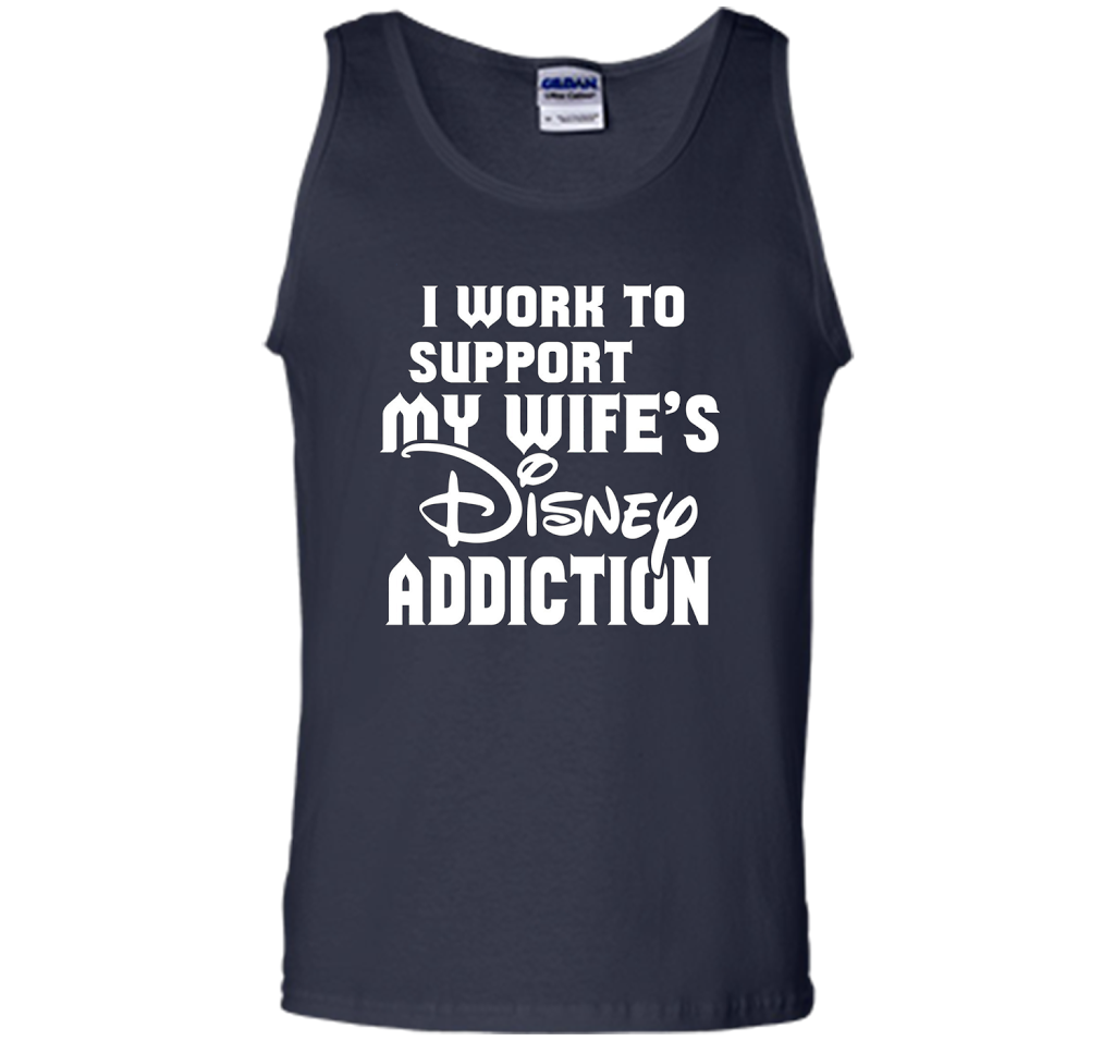 I Work To Support My Wife's Addiction Funny T-Shirt shirt Navy