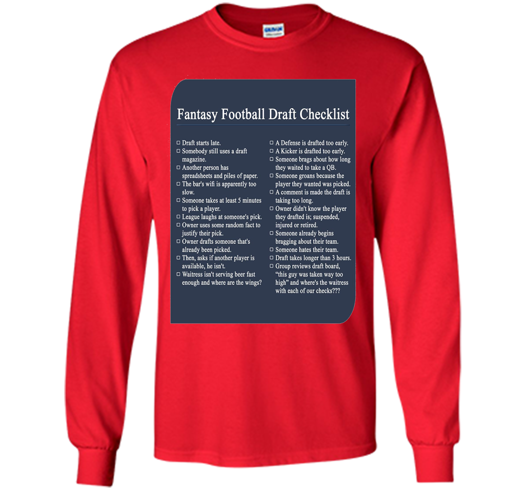 Fantasy Football Draft Checklist T-shirt
