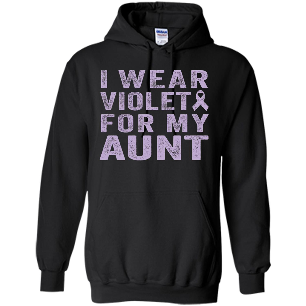 Cancer Awareness T-shirt I Wear Violet For My Aunt T-shirt Black