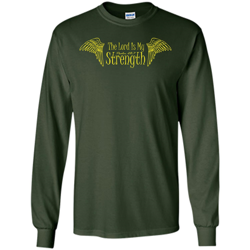 Christian T-shirt The Lord Is My Strength Forest Green