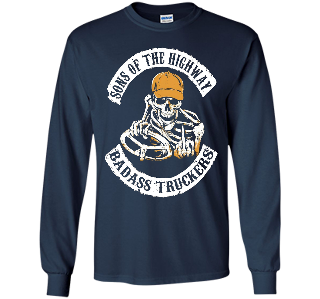 Truck Driver T-shirt Sons Of The Highway T-shirt Navy