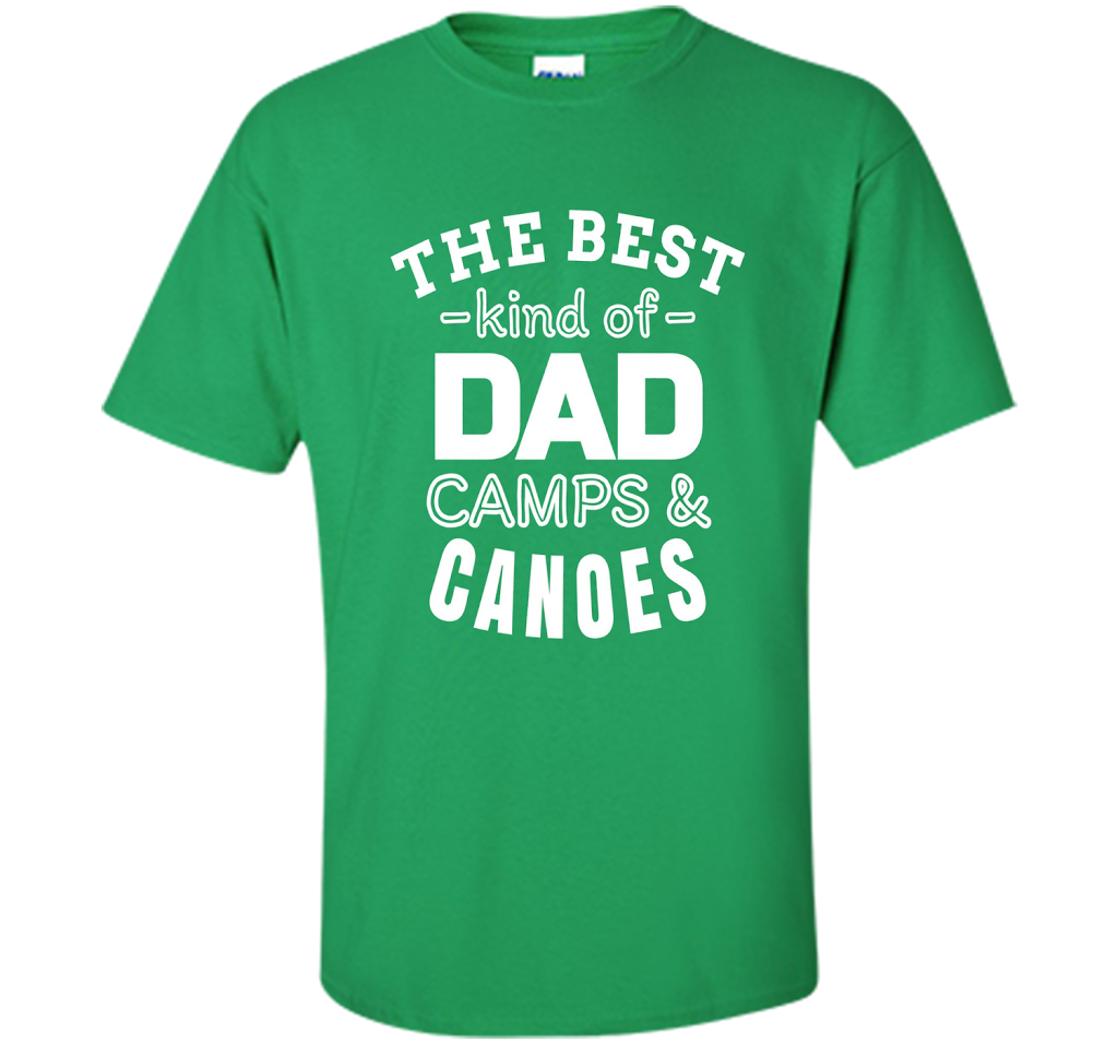 Men's Father's Day t shirt for Dad who camps and canoes t-shirt Irish Green