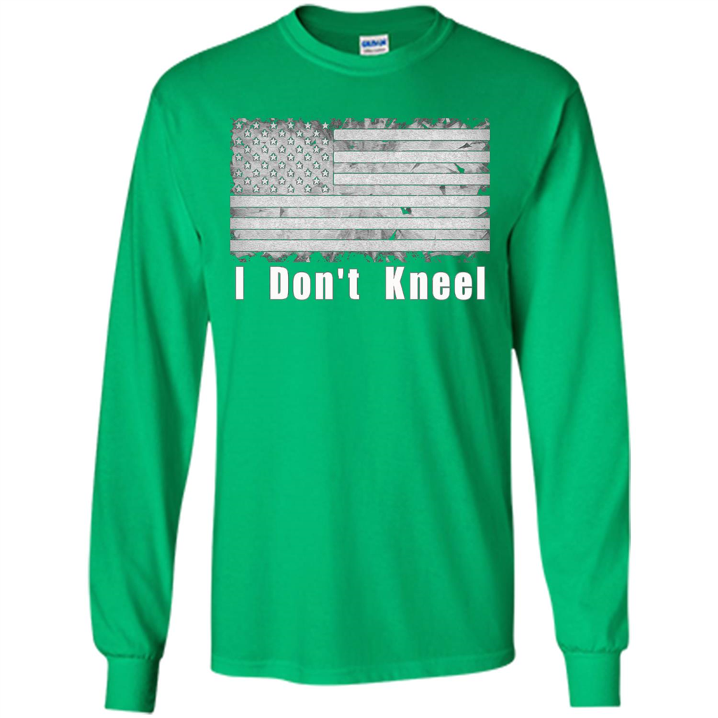 American T-shirt I Don't Kneel Patriotic American Flag Irish Green