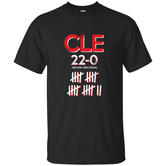 Baseball T-shirt Historic Win Streak 22-0 T-Shirt Black
