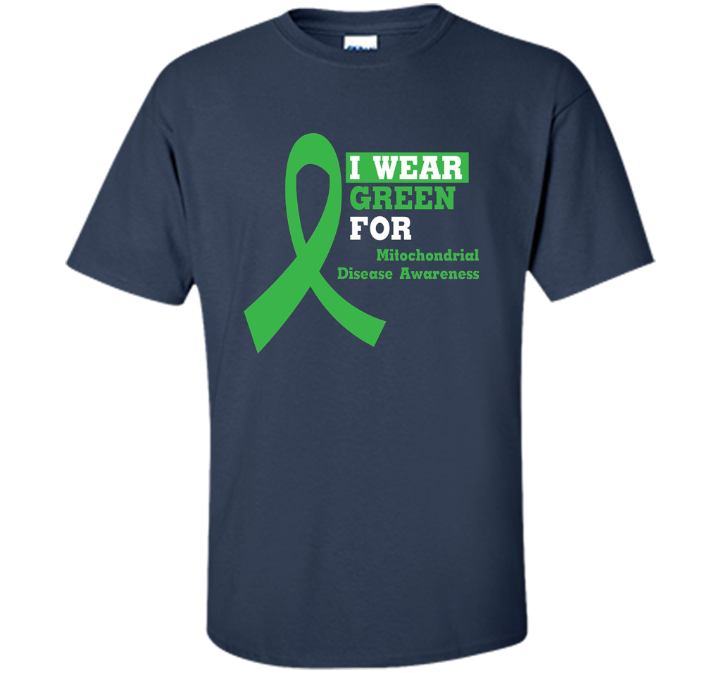 I Wear Green Mitochondrial Disease Awareness Strong T-shirt Navy