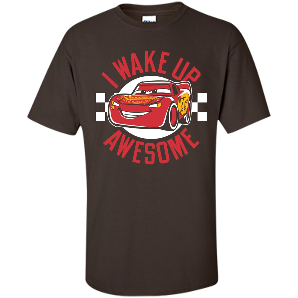 Love Car T-shirt I Wake Up Awesome Dark Chocolate