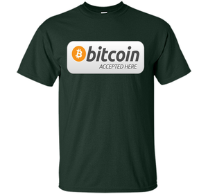 Bitcoin Accepted Here BTC Cryptocurrency T-shirt