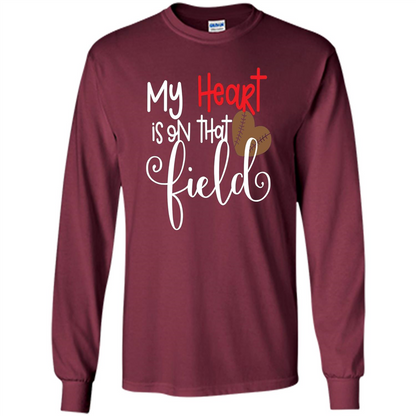 My Heart Is On That Field Football T-shirt Maroon