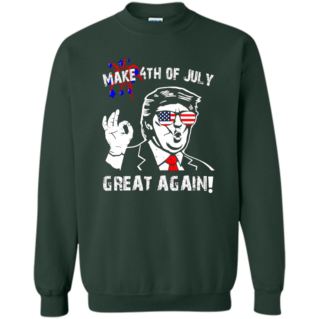Independen Day T-shirt Donald Trump Make 4th of July Great Again Forest Green