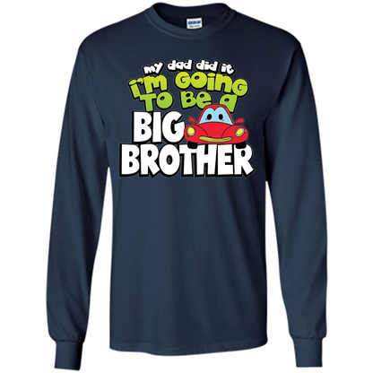 Car Brother T-shirt I'm Going To Be a Big Brother Navy