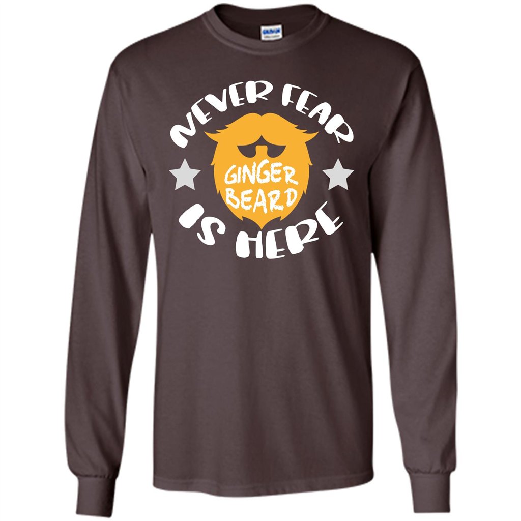 Bearded T-shirt Never Fear Ginger Beard Is Here Dark Chocolate
