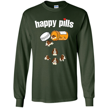 Dog Lover T-shirt Happy Pills T-shirt Forest Green