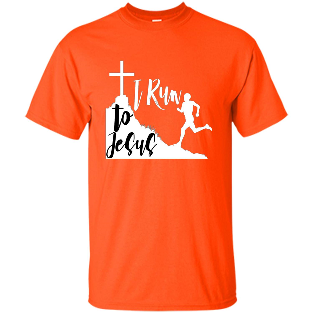 Christian T-shirt I Run To Jesus Orange